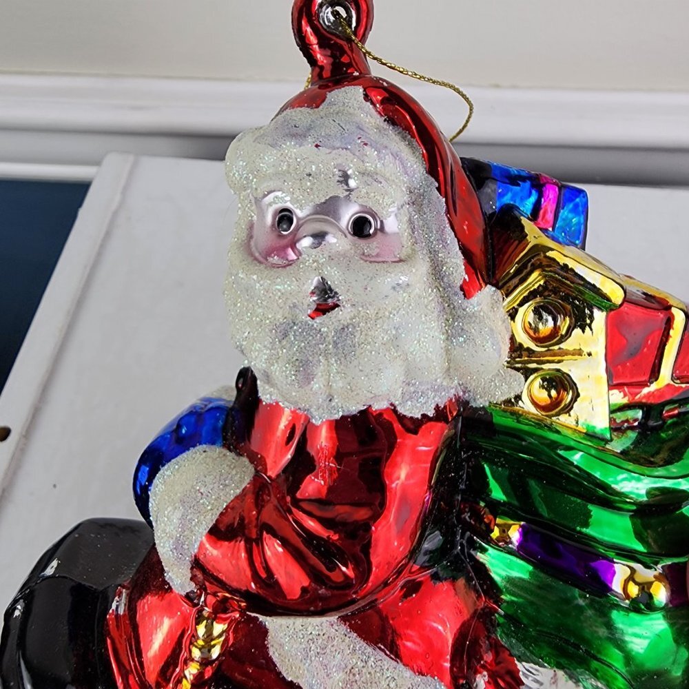 Vintage Glass Santa Christmas Ornament Packages Dog - Picture 5 of 6
